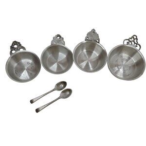 Woodbury Pewterers Henry Ford Museum Pewter Porringer Salt Cellars & Spoons